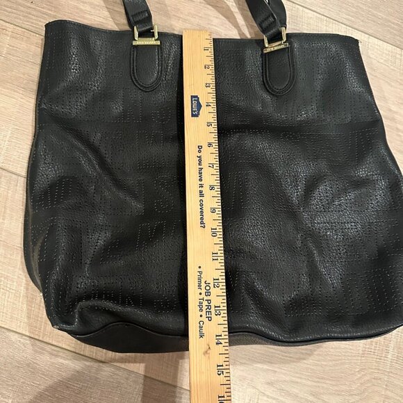 STEVE MADDEN LEATHER SHOULDER BAGE TOTE BLACK OS - Picture 4 of 10